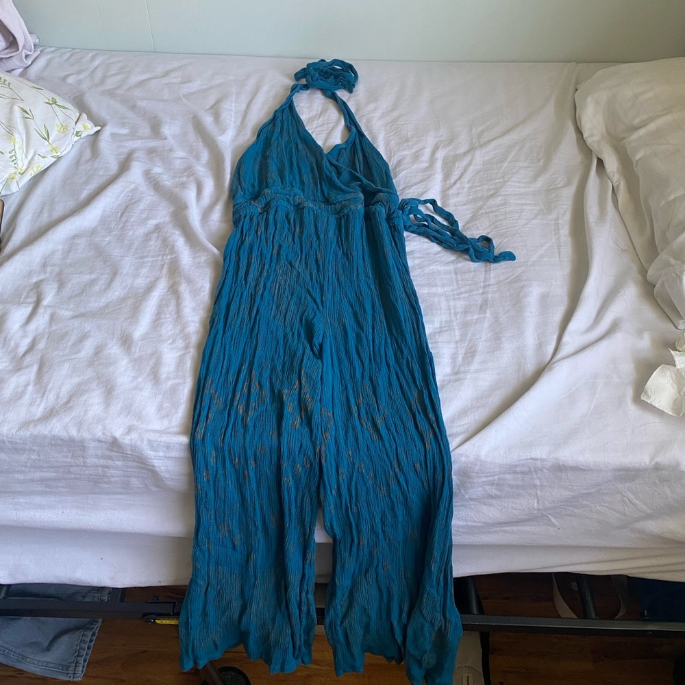 Small blue boho style romper from Earthbound.